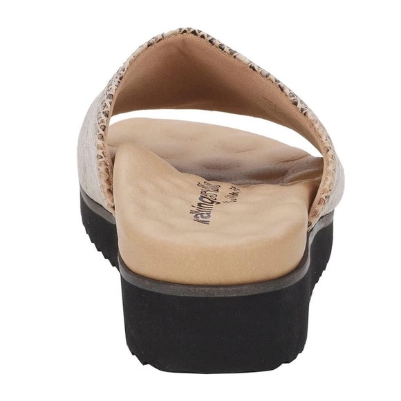 Walking Cradles‎ Snake Print Genuine Leather Slip On Wedge Sandals
